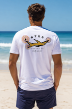 Men's Shark 3 Circles T-Shirt - White | 6725 Broome back model image