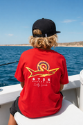 Kids "Salty Locals" Shark T-Shirt - Red | 6725 Broome