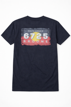 6725 Aboriginal Flag Tee Mens T-Shirt back graphic close up