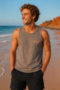 Men's 6725 Salty Locals Tank Top – Brown
