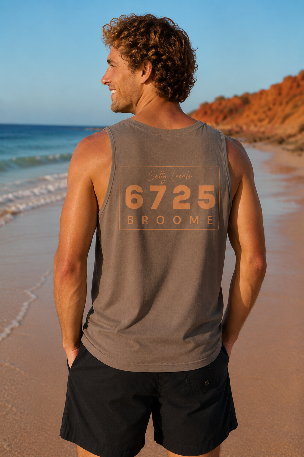 Men's 6725 Salty Locals Tank Top – Brown