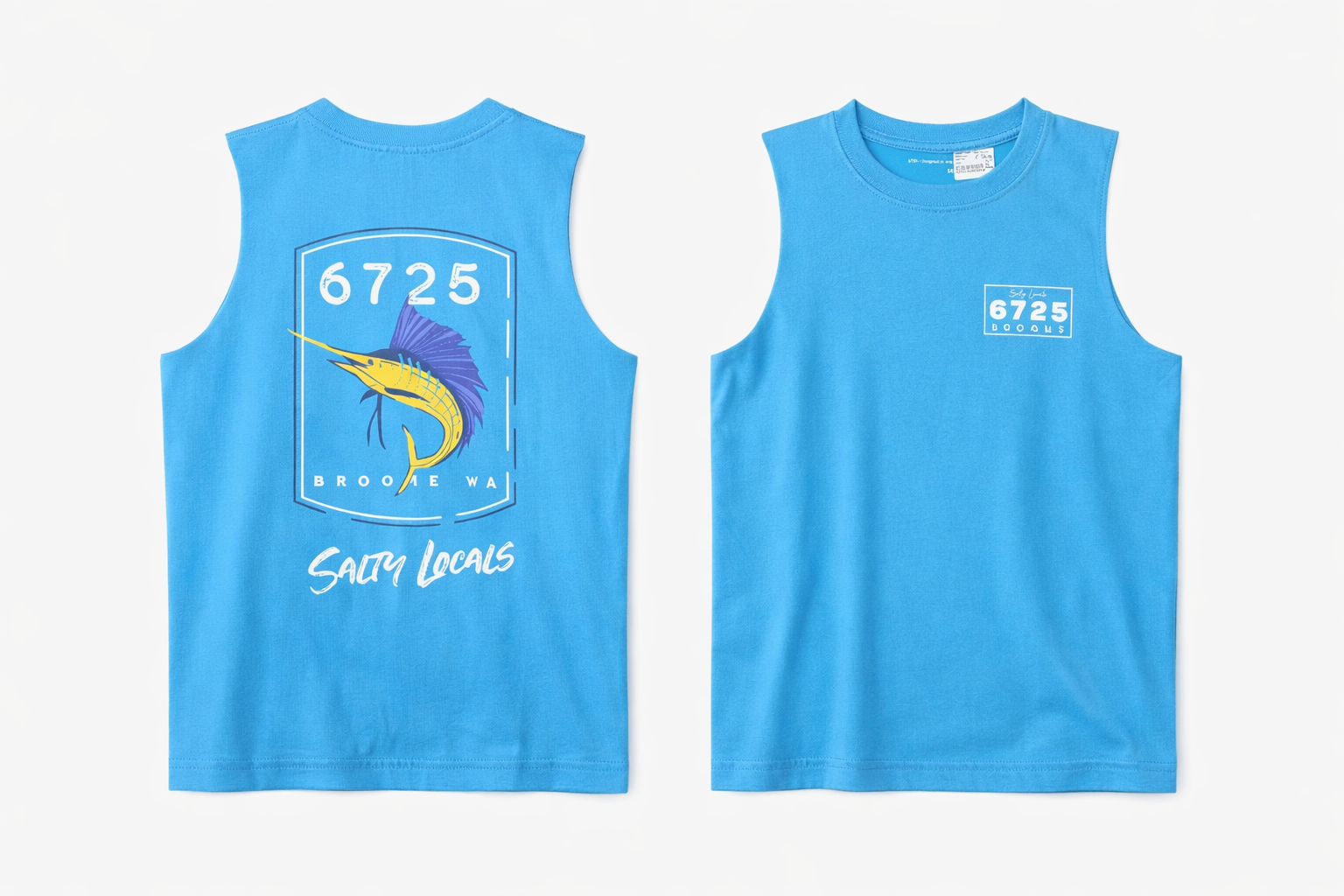 6725 Kids Sailfish Tank Top Broome WA salty locals design