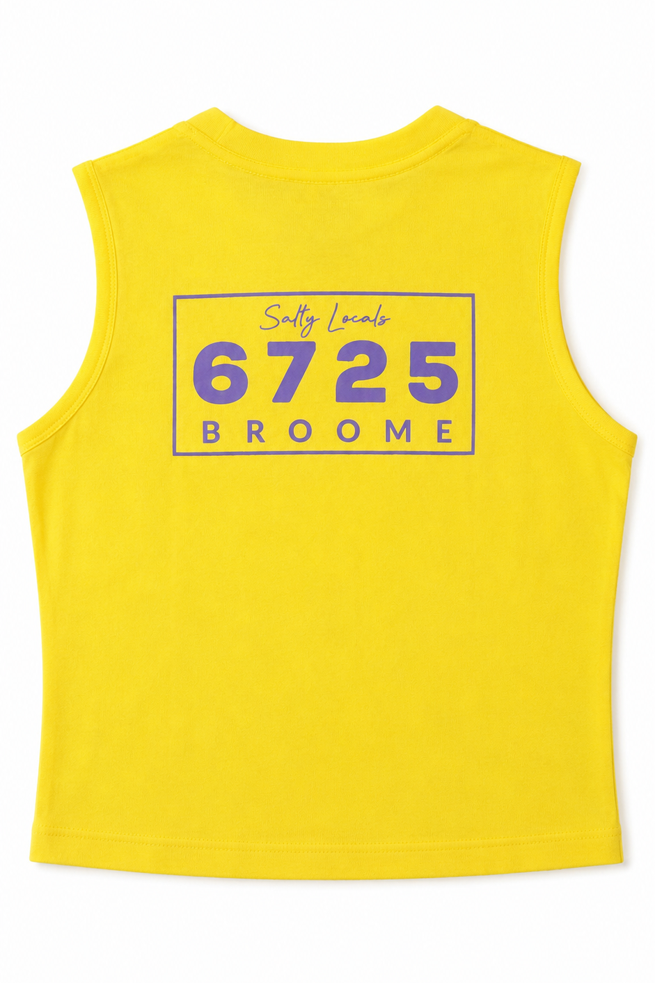 Women's 6725 Salty Locals Sleeveless Crop Top – Yellow